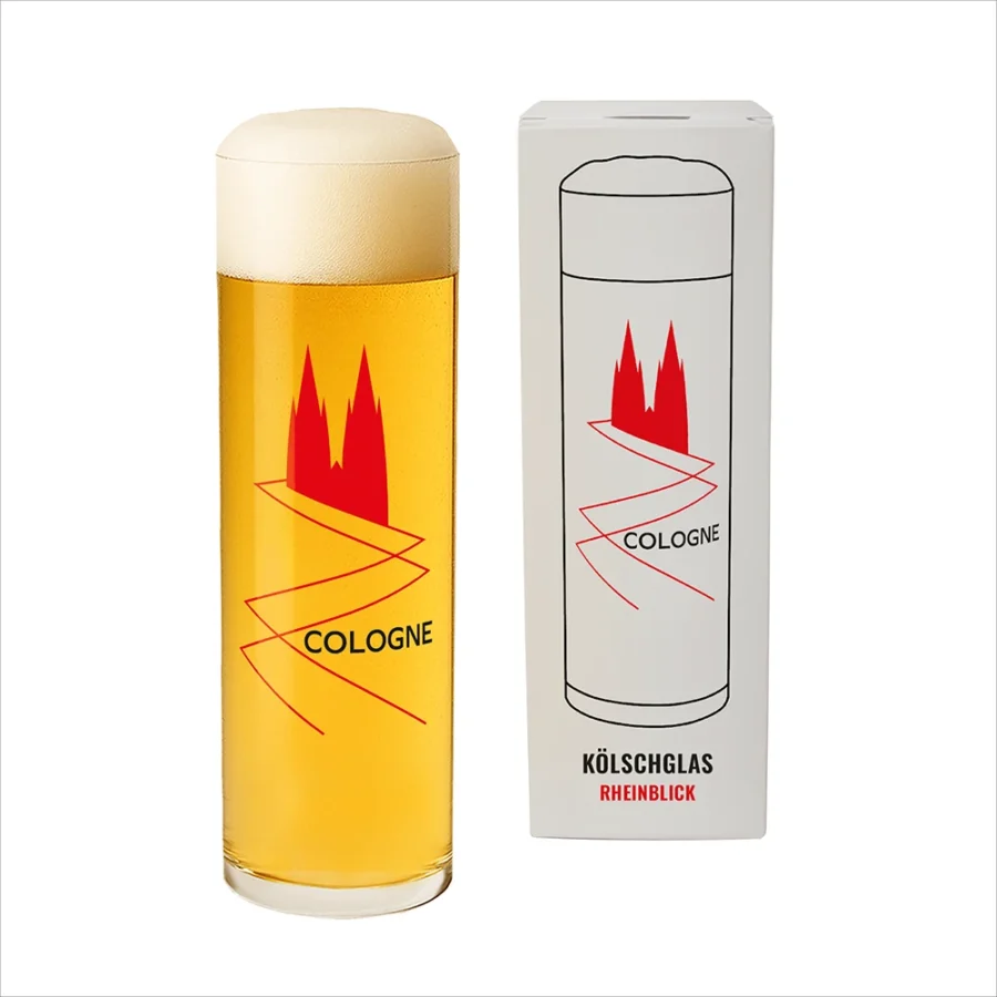 Kölschglas Rheinblick