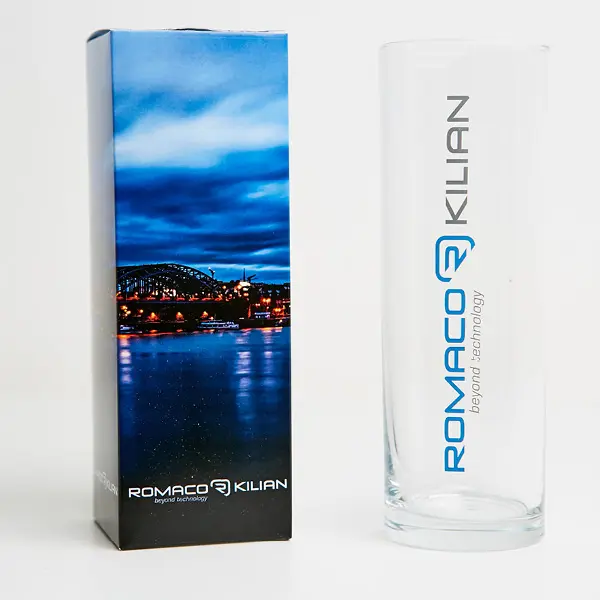 Kölschglas mit RTL Nitro Logo und schwarzer Verpackung