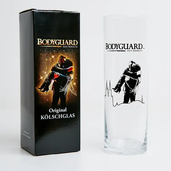 Kölschglas mit Goldprägung, Goldrand und Namen zur Hochzeit