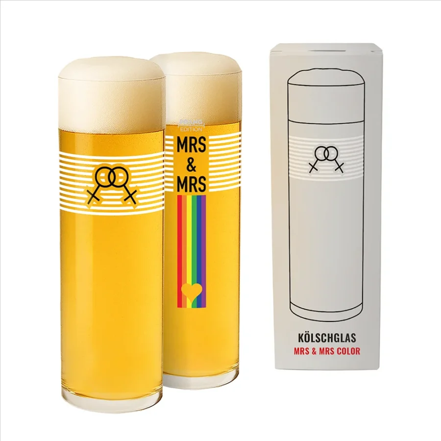 Kölschglas – MRS & MRS mit Regenbogen
